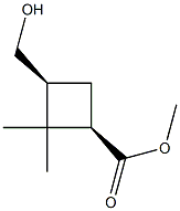 methyl (1R,3S)-3-(hydroxymethyl)-2,2-dimethylcyclobutane-1-carboxylate 结构式