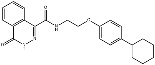 N-[2-(4-cyclohexylphenoxy)ethyl]-4-oxo-3,4-dihydro-1-phthalazinecarboxamide 结构式