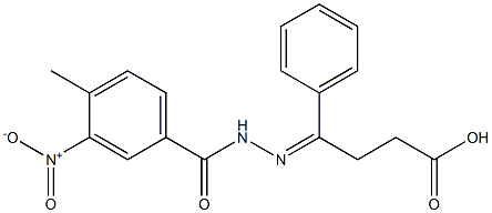 4-({3-nitro-4-methylbenzoyl}hydrazono)-4-phenylbutanoic acid 结构式