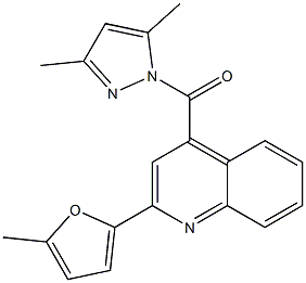 4-[(3,5-dimethyl-1H-pyrazol-1-yl)carbonyl]-2-(5-methyl-2-furyl)quinoline 结构式