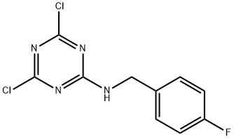 4,6-dichloro-N-(4-fluorobenzyl)-1,3,5-triazin-2-amine 结构式