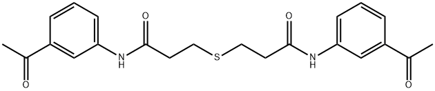 3-{[3-(3-acetylanilino)-3-oxopropyl]sulfanyl}-N-(3-acetylphenyl)propanamide 结构式