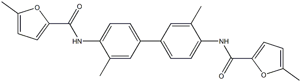 N-{3,3'-dimethyl-4'-[(5-methyl-2-furoyl)amino][1,1'-biphenyl]-4-yl}-5-methyl-2-furamide 结构式