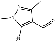 5-氨基-1,3-二甲基-1H-吡唑-4-羧醛 结构式