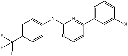 2-PYRIMIDINAMINE, 4-(3-CHLOROPHENYL)-N-[4-(TRIFLUOROMETHYL)PHENYL]- 结构式