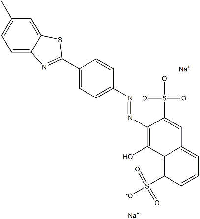 1,6-Naphthalenedisulfonic acid, 8-hydroxy-7-[[4-(6-methyl-2-benzothiazolyl)phenyl]azo]-, disodium salt 结构式