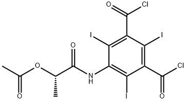 (S)-5-[2-(acetyloxy)propanamido]-2,4,6-triiodo-1,3-di(chloroformyl)benzene 结构式