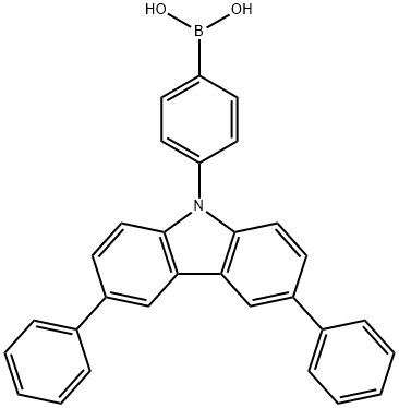 B- [4-(3,6-二苯基-9H-咔唑-9-基)苯基]硼酸 结构式