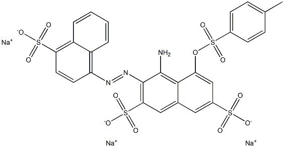 2,7-Naphthalenedisulfonic acid, 4-amino-5-[[(4-methylphenyl)sulfonyl]oxy]-3-[(4-sulfo-1-naphthalenyl)azo]-, trisodium salt 结构式