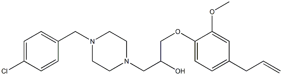 1-(4-allyl-2-methoxyphenoxy)-3-[4-(4-chlorobenzyl)-1-piperazinyl]-2-propanol 结构式