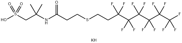 1-Propanesulfonic acid, 2-methyl-2-[[1-oxo-3-[(3,3,4,4,5,5,6,6,7,7,8,8,8-tridecafluorooctyl)thio]propyl]amino]-, potassium salt 结构式
