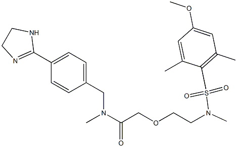 N-[[4-(4,5-dihydro-1H-imidazol-2-yl)phenyl]methyl]-2-[2-[(4-methoxy-2,6-dimethylphenyl)sulfonyl-methylamino]ethoxy]-N-methylacetamide 结构式