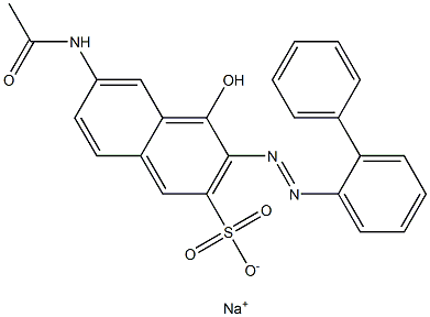 2-Naphthalenesulfonic acid, 6-(acetylamino)-3-([1,1'-biphenyl]-2-ylazo)-4-hydroxy-, monosodium salt 结构式