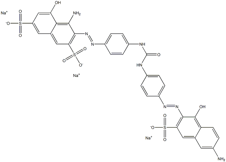 2,7-Naphthalenedisulfonic acid, 4-amino-3-[[4-[[[[4-[(6-amino-1-hydroxy-3-sulfo-2-naphthalenyl)azo]phenyl]amino]carbonyl]amino]phenyl]azo]-5-hydroxy-, trisodium salt 结构式