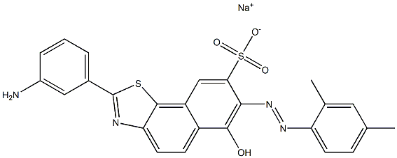 Naphtho[2,1-d]thiazole-8-sulfonic acid, 2-(3-aminophenyl)-7-[(2,4-dimethylphenyl)azo]-6-hydroxy-, monosodium salt 结构式