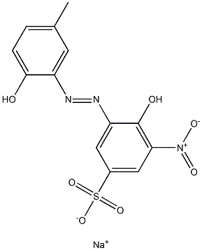 Benzenesulfonic acid, 4-hydroxy-3-[(2-hydroxy-5-methylphenyl)azo]-5-nitro-, monosodium salt 结构式