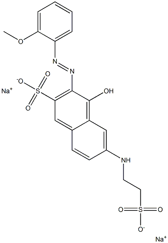 2-Naphthalenesulfonic acid, 4-hydroxy-3-[(2-methoxyphenyl)azo]-6-[(2-sulfoethyl)amino]-, disodium salt 结构式