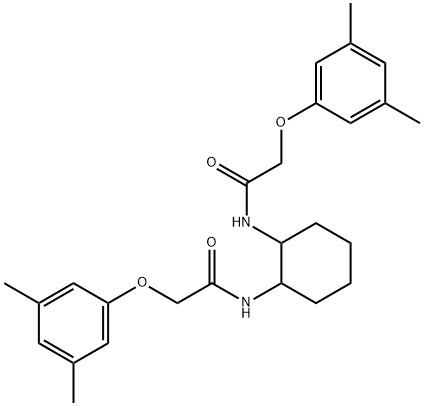 2-(3,5-dimethylphenoxy)-N-(2-{[2-(3,5-dimethylphenoxy)acetyl]amino}cyclohexyl)acetamide 结构式