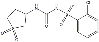 3-[({[(2-chlorophenyl)sulfonyl]amino}carbonyl)amino]tetrahydrothiophene 1,1-dioxide 结构式