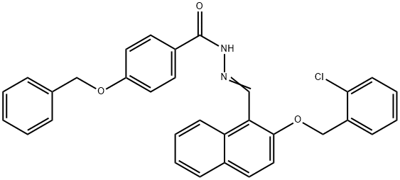 4-(benzyloxy)-N'-({2-[(2-chlorobenzyl)oxy]-1-naphthyl}methylene)benzohydrazide 结构式