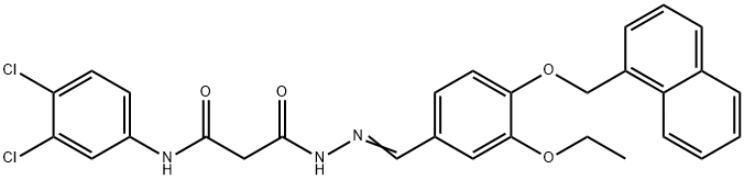 N-(3,4-dichlorophenyl)-3-{2-[3-ethoxy-4-(1-naphthylmethoxy)benzylidene]hydrazino}-3-oxopropanamide 结构式