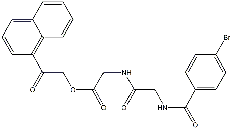 2-(1-naphthyl)-2-oxoethyl ({[(4-bromobenzoyl)amino]acetyl}amino)acetate 结构式