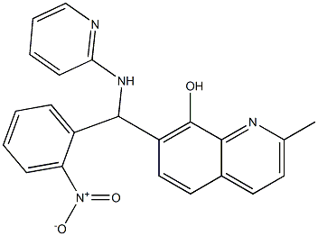 7-[{2-nitrophenyl}(2-pyridinylamino)methyl]-2-methyl-8-quinolinol 结构式