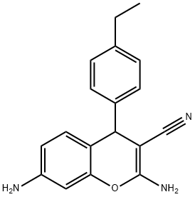 2,7-diamino-4-(4-ethylphenyl)-4H-chromene-3-carbonitrile 结构式