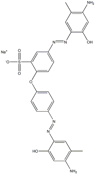Benzenesulfonic acid, 5-[(4-amino-2-hydroxy-5-methylphenyl)azo]-2-[4-[(4-amino-2-hydroxy-5-methylphenyl)azo]phenoxy]-, monosodium salt 结构式