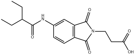 3-{5-[(2-ethylbutanoyl)amino]-1,3-dioxo-1,3-dihydro-2H-isoindol-2-yl}propanoic acid 结构式