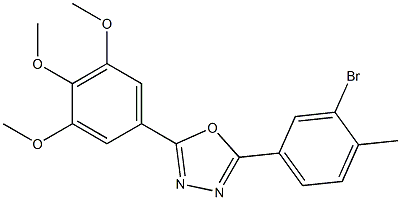 2-(3-bromo-4-methylphenyl)-5-(3,4,5-trimethoxyphenyl)-1,3,4-oxadiazole 结构式