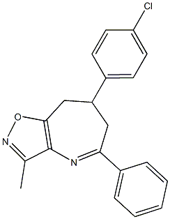 7-(4-chlorophenyl)-3-methyl-5-phenyl-7,8-dihydro-6H-isoxazolo[4,5-b]azepine 结构式