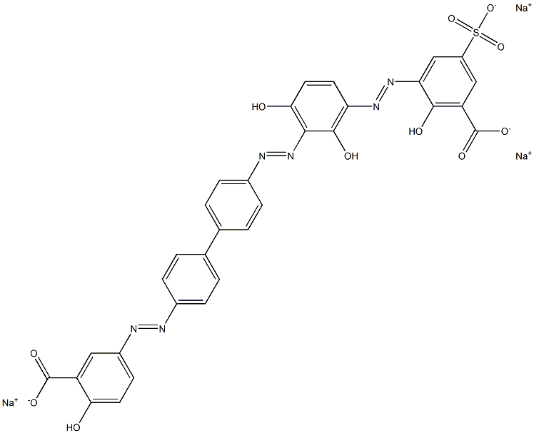 5-[[4'-[[3-[(3-Carboxy-2-hydroxy-5-sulfophenyl)azo]-2,6-dihydroxyphenyl]azo]-1,1'-biphenyl-4-yl]azo]-2-hydroxybenzoic acid trisodium salt 结构式