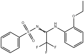 N-[N-(2-ethoxyphenyl)-2,2,2-trifluoroethanimidoyl]benzenesulfonamide 结构式