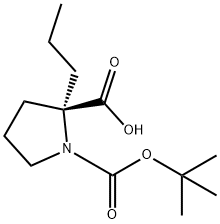 (S)-1-(tert-Butoxycarbonyl)-2-propylpyrrolidine-2-carboxylic acid 结构式