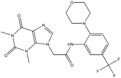 2-(1,3-dimethyl-2,6-dioxo-1,2,3,6-tetrahydro-9H-purin-9-yl)-N-[2-(4-morpholinyl)-5-(trifluoromethyl)phenyl]acetamide 结构式