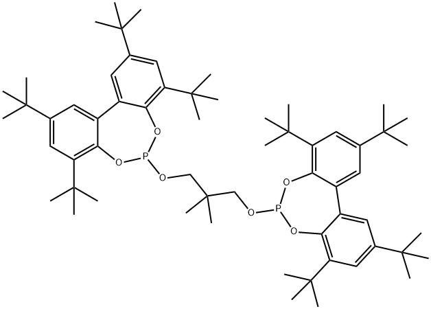 6,6'-((2,2-dimethylpropane-1,3-diyl)bis(oxy))bis(2,4,8,10-tetra-tert-butyldibenzo[d,f][1,3,2]dioxaphosphepine) 结构式