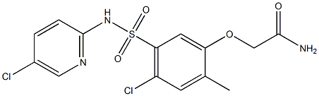 2-(4-chloro-5-{[(5-chloro-2-pyridinyl)amino]sulfonyl}-2-methylphenoxy)acetamide 结构式