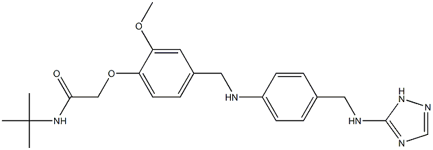 N-(tert-butyl)-2-[2-methoxy-4-({4-[(1H-1,2,4-triazol-5-ylamino)methyl]anilino}methyl)phenoxy]acetamide 结构式