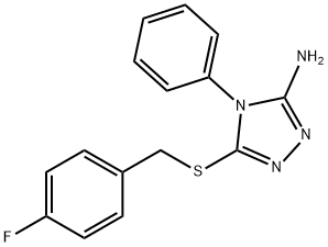 5-[(4-fluorobenzyl)sulfanyl]-4-phenyl-4H-1,2,4-triazol-3-amine 结构式