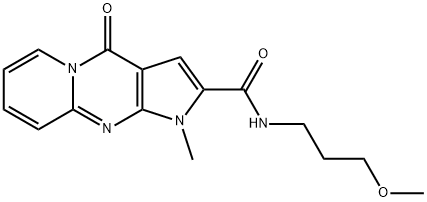 N-(3-methoxypropyl)-1-methyl-4-oxo-1,4-dihydropyrido[1,2-a]pyrrolo[2,3-d]pyrimidine-2-carboxamide 结构式