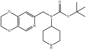 1,1-dimethylethyl (2,3-dihydro[1,4]dioxino[2,3-c]pyridin-7-ylmethyl) 4-piperidinylcarbamate 结构式