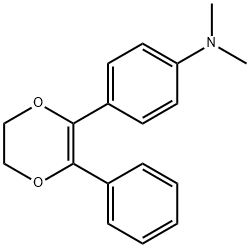 Benzenamine, 4-(5,6-dihydro-3-phenyl-1,4-dioxin-2-yl)-N,N-dimethyl- 结构式