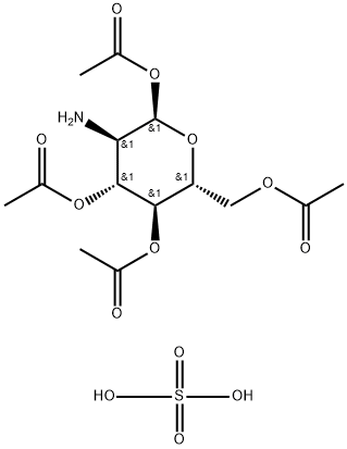 1,3,4,6-四-O-乙酰基-2-氨基-2-脱氧-ALPHA-葡萄糖硫酸盐 结构式