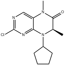 (R)-2-chloro-8-cyclopentyl-5,7-dimethyl-7,8-dihydropteridin-6(5H)-one 结构式