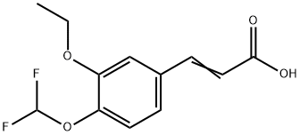 (2E)-3-[4-(difluoromethoxy)-3-ethoxyphenyl]prop-2-enoic acid 结构式