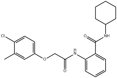2-{[2-(4-chloro-3-methylphenoxy)acetyl]amino}-N-cyclohexylbenzamide 结构式