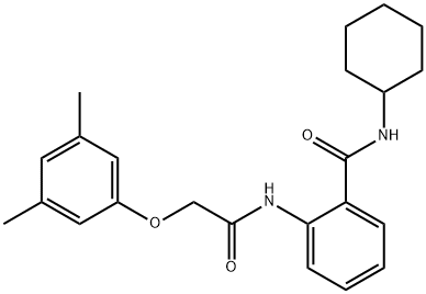 N-cyclohexyl-2-{[2-(3,5-dimethylphenoxy)acetyl]amino}benzamide 结构式