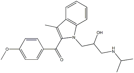 {1-[2-hydroxy-3-(isopropylamino)propyl]-3-methyl-1H-indol-2-yl}(4-methoxyphenyl)methanone 结构式