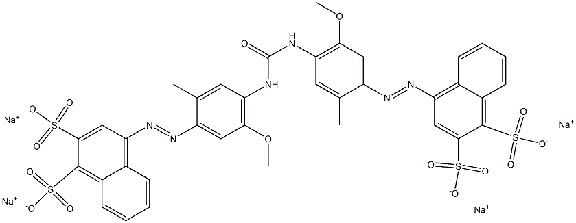 1,-Naphthalenedisulfonic acid, 4,4'-[carbonylbis[imino(5-methoxy-2-methyl-4,1-phenylene)azo]]bis-, tetrasodium salt 结构式